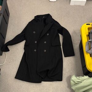 Women’s  Black Double-Breasted Coat